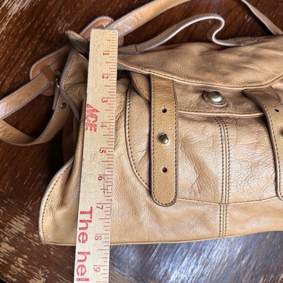 Paul & Joe Sister Tan Leather Y2K Hobo Bag With Adjustable Strap & Multiple Comp - Picture 7 of 16